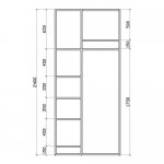 Unit 06L \ Shelf frame with crossbar and 5 shelves on the left