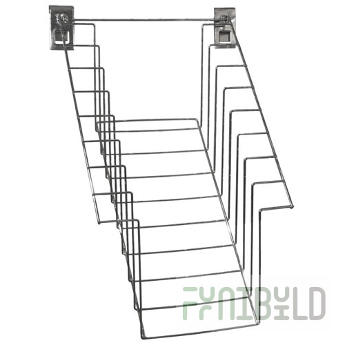 TZ 107 - Wall-mounted shelf for trade grid (mesh) 8 compartments