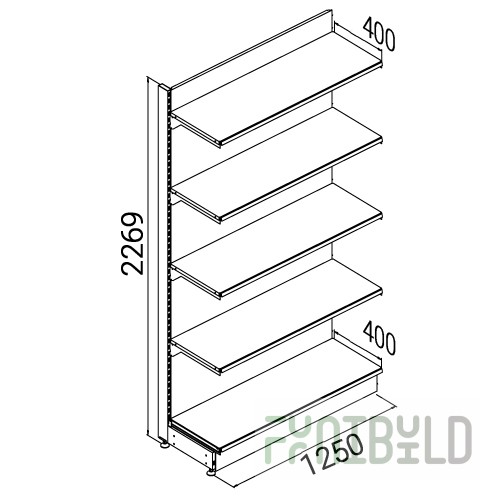 SK037P - Wall-mounted rack with shelves