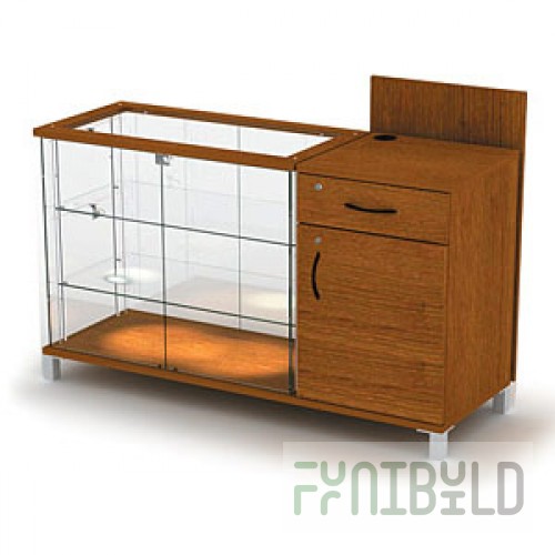 Octava 05 - Counter with 2 shelves without lighting, right, hinged doors