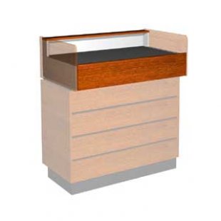 Glass counter top with one shelf, with lock