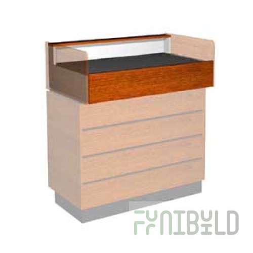 Glass counter top with one shelf, with lock
