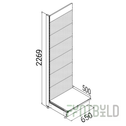 SK033 - Wall-mounted shelving without shelves
