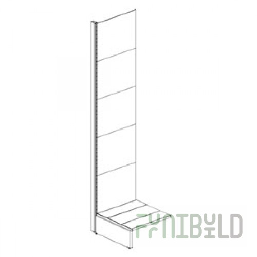 Wall-mounted rack without shelves