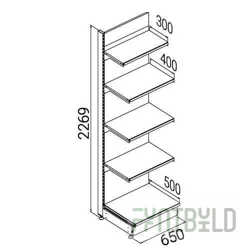 SK003P - Wall-mounted rack with shelves
