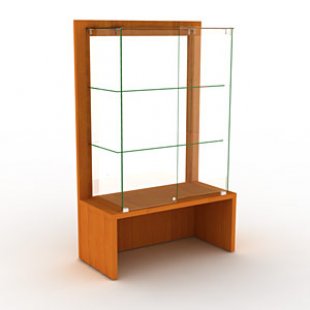 OVG120-H160-VT \ Showcase with shelves and glass back wall
