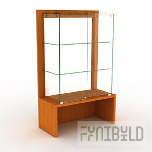 OVG120-H160-VT - Showcase with shelves and glass back wall