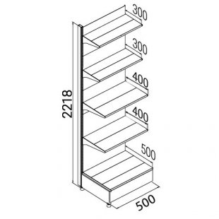 Wall-mounted rack with shelves