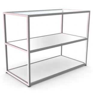 NK 307.MGL \ 3-tier counter with matte shelves L1200