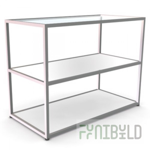 NK 307.MGL - 3-tier counter with matte shelves L1200