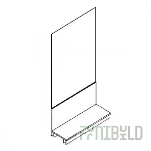 Coat rack with podium made of painted MDF