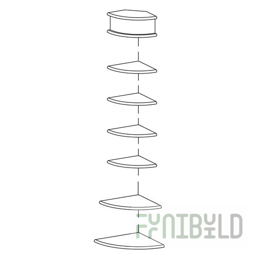 Corner rack, external (chipboard shelves)