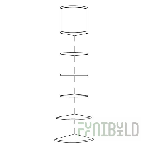 Corner rack, external (chipboard shelves)