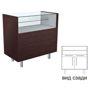 STP 001.007 \ Counter with glass top, drawer and hinged doors