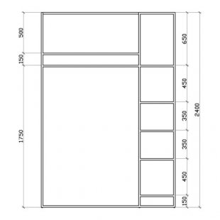 Unit 08R \ Shelf frame with crossbar and 5 shelves on the right