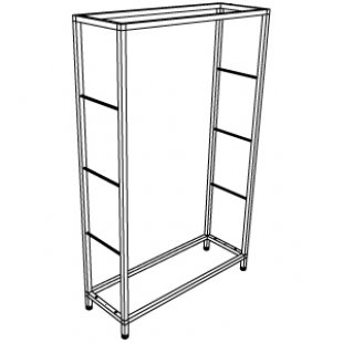 Shelf frame chrome 1000x500x1620 (pipe 25x25)