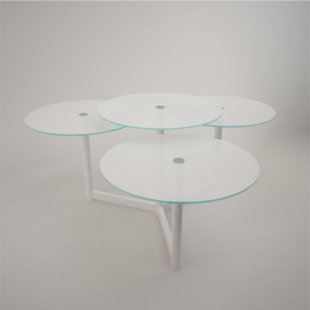 Demonstration table two-tier (Frosted glass)