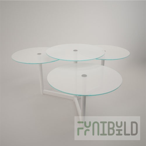 Demonstration table two-tier (Frosted glass)