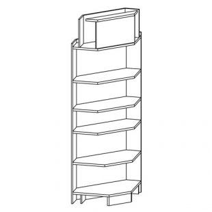 Corner rack, internal (chipboard shelves)