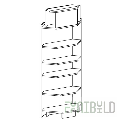Corner rack, internal (chipboard shelves)