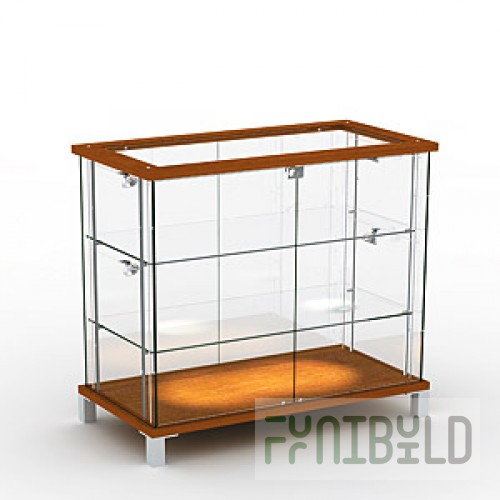 Octava 04 - Counter with 2 shelves without lighting, hinged doors