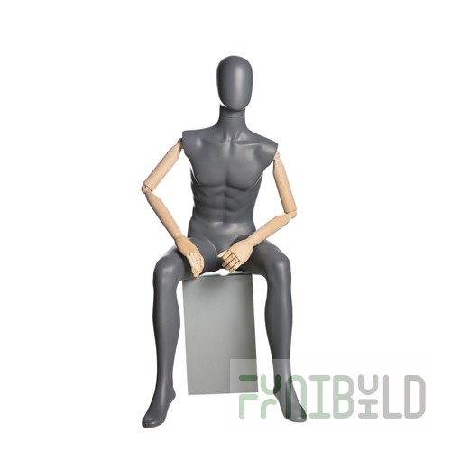 John 04 - Seated Male Mannequin (with Wooden Arms)