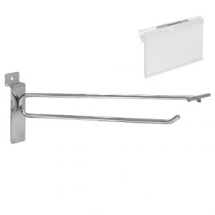 F 343 \ Double hook with price tag holder for econopanels