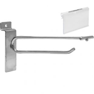 F 341 \ Double hook with price tag holder for econopanels