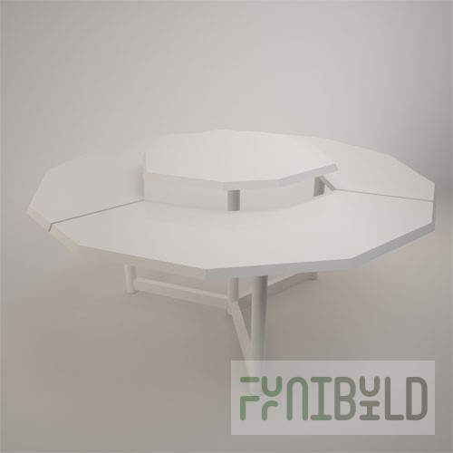 Two-tiered demonstration table (MDF with painting)