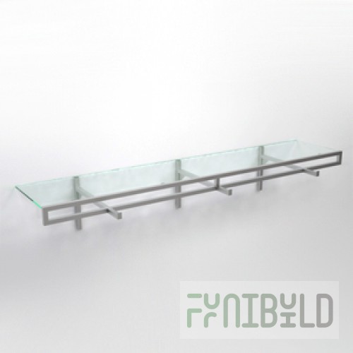 NK20.004.1800.GL - Universal wall hanger with transparent glass shelf L1800