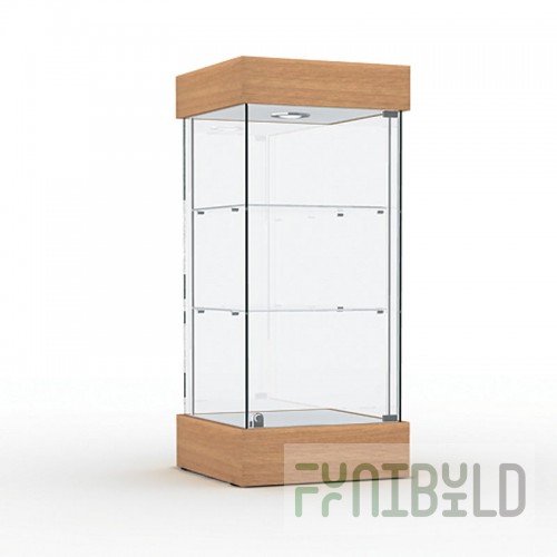Display case with lighting (mirror back wall)