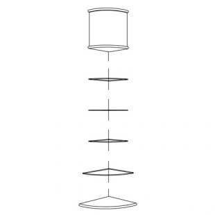 Corner rack, external (glass shelves)