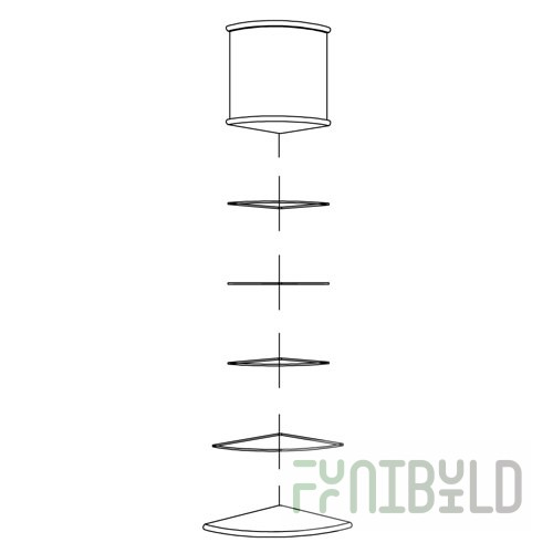Corner rack, external (glass shelves)