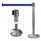 Mobile fence posts and columns with retractable tape (with rope)