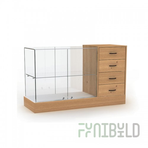 Counter with space for a cash register