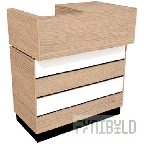 Blind counter with space for a cash register