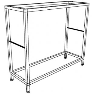 Shelf frame chrome 1000x350x875 (pipe 25x25)