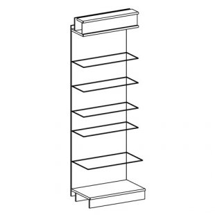 Wall-mounted rack (glass shelves)