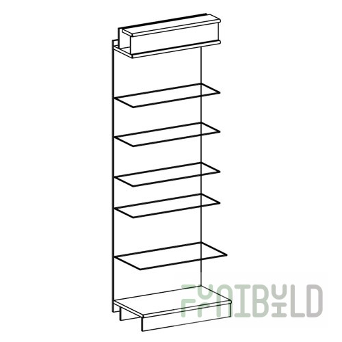 Wall-mounted rack (glass shelves)