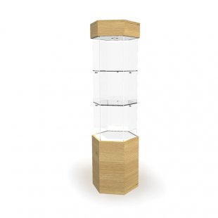 Display case with lighting (mirror back wall)