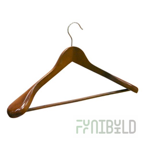 H6-55 - Wooden clothes hangers (with crossbar)