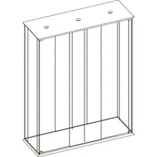 OKP.006 \ Showcase with lighting, without shelves and supports (2 doors + 2 locks)