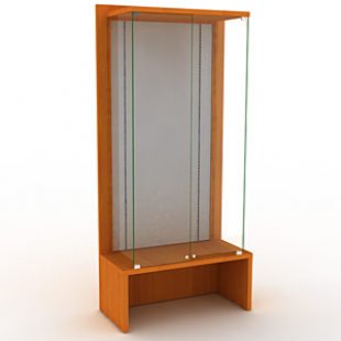 Closed display case with NeoFix stands