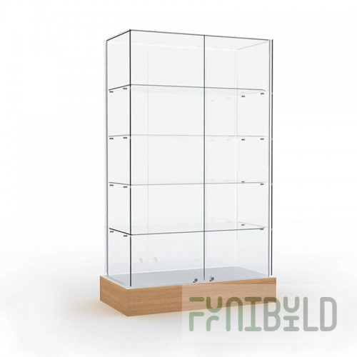 Glass top display case (mirror back wall)