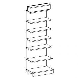 Wall-mounted rack (chipboard shelves)