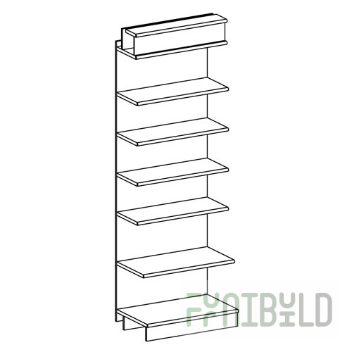 Wall-mounted rack (chipboard shelves)