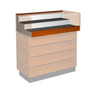 Glass counter top with two shelves, with lock