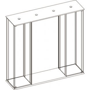 OKP.008 \ Showcase with lighting, without shelves and supports (2 doors + 2 locks). The middle part is open
