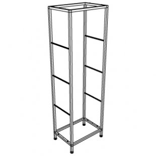 Shelf frame chrome 500x350x1620 (pipe 20x20)