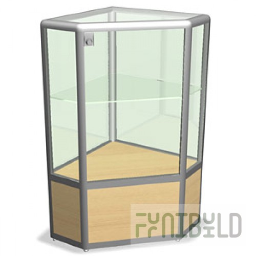 External corner counter with hinged door